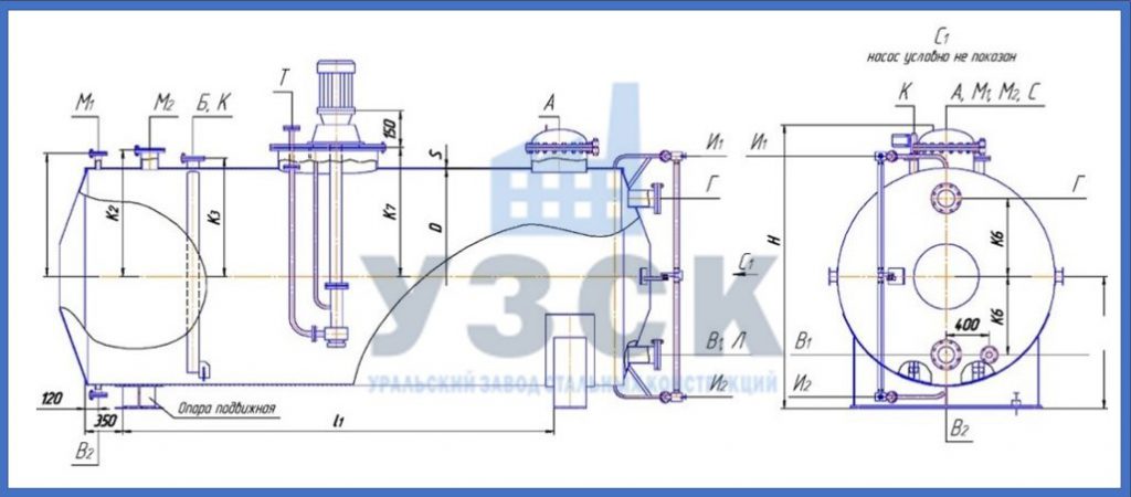 Чертеж емкости ГКК в Долгопрудном